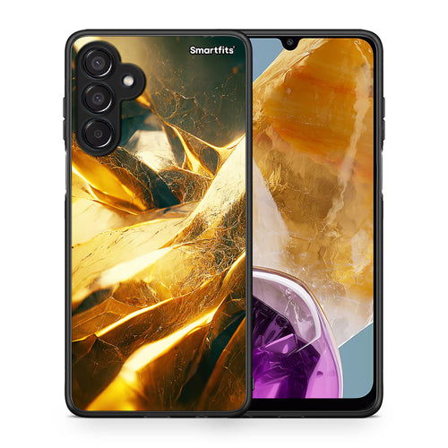 Θήκη Samsung Galaxy M15 Real Gold από τη Smartfits με σχέδιο στο πίσω μέρος και μαύρο περίβλημα | Samsung Galaxy M15 Real Gold case with colorful back and black bezels