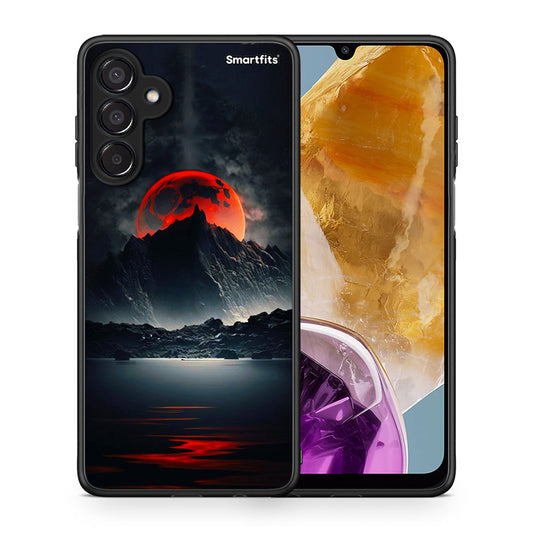 Θήκη Samsung Galaxy M15 Red Full Moon από τη Smartfits με σχέδιο στο πίσω μέρος και μαύρο περίβλημα | Samsung Galaxy M15 Red Full Moon case with colorful back and black bezels