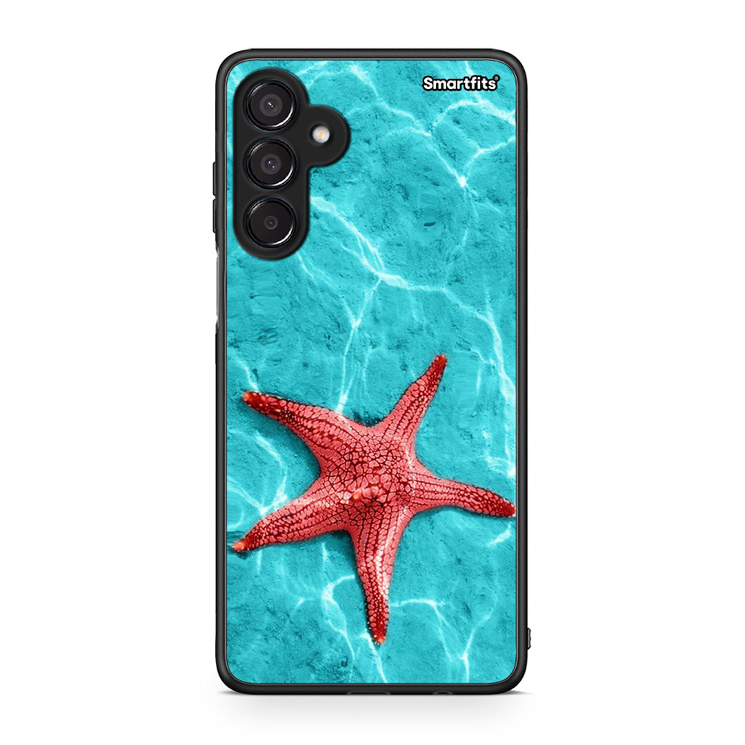 Samsung Galaxy M15 Red Starfish Θήκη από τη Smartfits με σχέδιο στο πίσω μέρος και μαύρο περίβλημα | Smartphone case with colorful back and black bezels by Smartfits