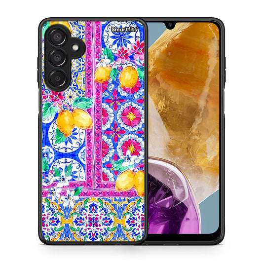 Θήκη Samsung Galaxy M15 Retro Spring από τη Smartfits με σχέδιο στο πίσω μέρος και μαύρο περίβλημα | Samsung Galaxy M15 Retro Spring case with colorful back and black bezels