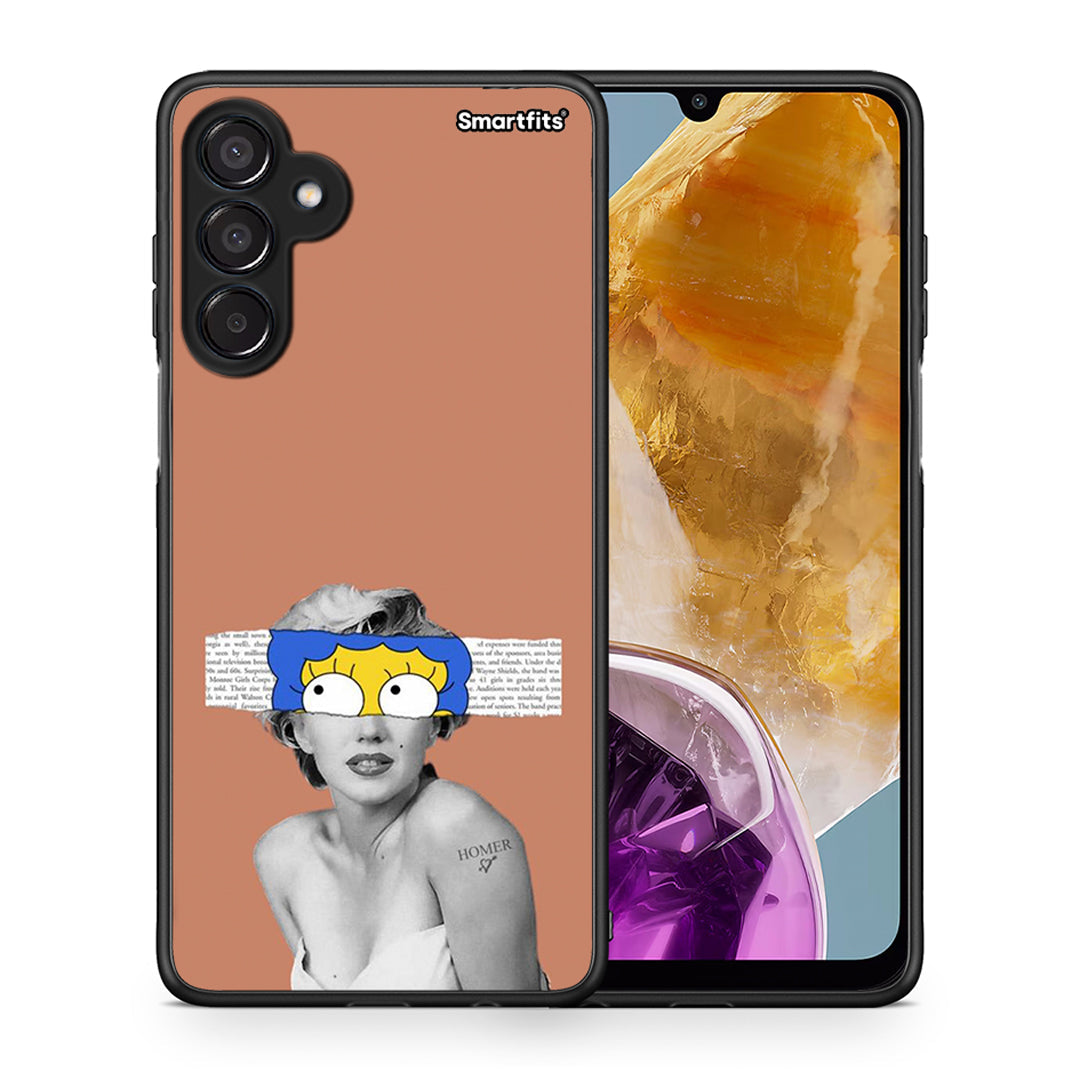 Θήκη Samsung Galaxy M15 Sim Merilyn από τη Smartfits με σχέδιο στο πίσω μέρος και μαύρο περίβλημα | Samsung Galaxy M15 Sim Merilyn case with colorful back and black bezels