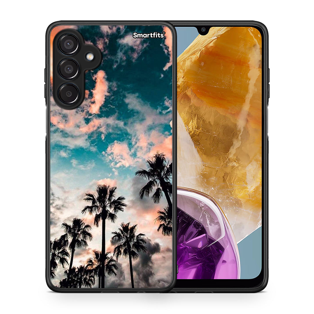 Θήκη Samsung Galaxy M15 Sky Summer από τη Smartfits με σχέδιο στο πίσω μέρος και μαύρο περίβλημα | Samsung Galaxy M15 Sky Summer case with colorful back and black bezels