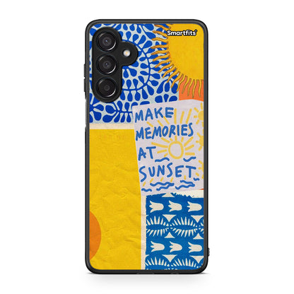 Samsung Galaxy M15 Sunset Memories Θήκη από τη Smartfits με σχέδιο στο πίσω μέρος και μαύρο περίβλημα | Smartphone case with colorful back and black bezels by Smartfits