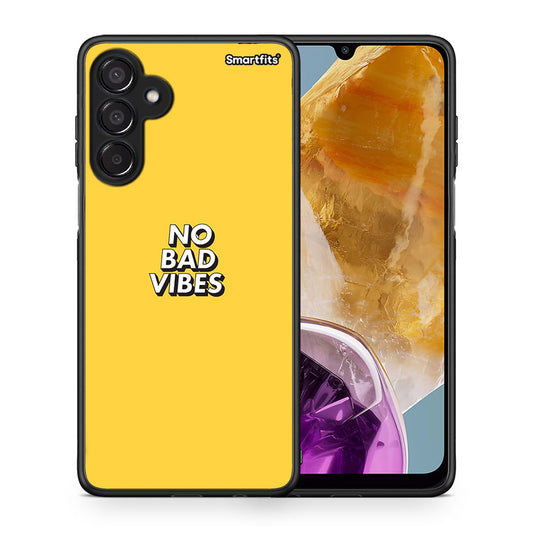 Θήκη Samsung Galaxy M15 Vibes Text από τη Smartfits με σχέδιο στο πίσω μέρος και μαύρο περίβλημα | Samsung Galaxy M15 Vibes Text case with colorful back and black bezels