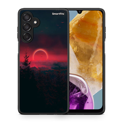 Θήκη Samsung Galaxy M15 Sunset Tropic από τη Smartfits με σχέδιο στο πίσω μέρος και μαύρο περίβλημα | Samsung Galaxy M15 Sunset Tropic case with colorful back and black bezels