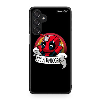 Samsung Galaxy M15 Unicorn Deadpool θήκη από τη Smartfits με σχέδιο στο πίσω μέρος και μαύρο περίβλημα | Smartphone case with colorful back and black bezels by Smartfits