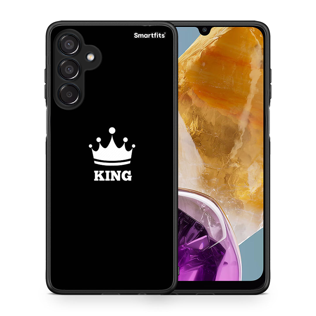 Θήκη Samsung Galaxy M15 King Valentine από τη Smartfits με σχέδιο στο πίσω μέρος και μαύρο περίβλημα | Samsung Galaxy M15 King Valentine case with colorful back and black bezels