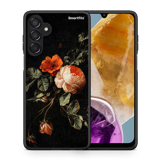 Θήκη Samsung Galaxy M15 Vintage Roses από τη Smartfits με σχέδιο στο πίσω μέρος και μαύρο περίβλημα | Samsung Galaxy M15 Vintage Roses case with colorful back and black bezels