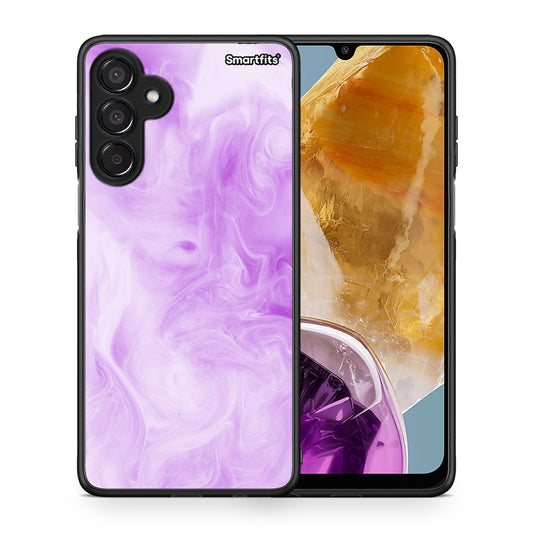 Θήκη Samsung Galaxy M15 Lavender Watercolor από τη Smartfits με σχέδιο στο πίσω μέρος και μαύρο περίβλημα | Samsung Galaxy M15 Lavender Watercolor case with colorful back and black bezels