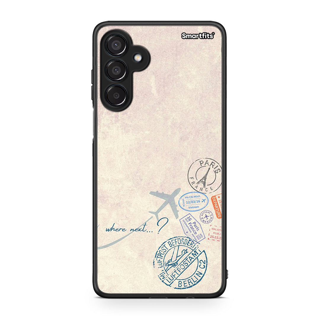 Samsung Galaxy M15 Where Next Θήκη από τη Smartfits με σχέδιο στο πίσω μέρος και μαύρο περίβλημα | Smartphone case with colorful back and black bezels by Smartfits