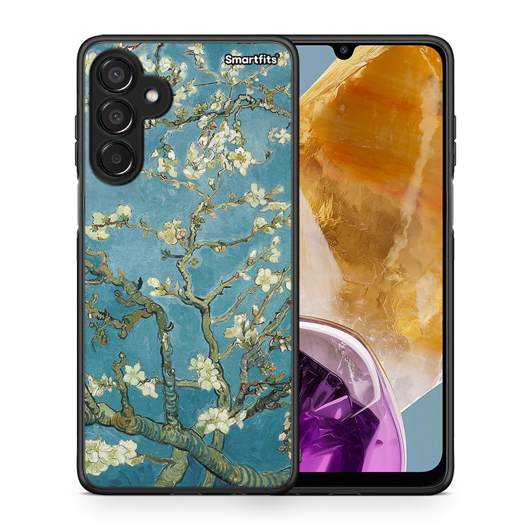 Θήκη Samsung Galaxy M15 White Blossoms από τη Smartfits με σχέδιο στο πίσω μέρος και μαύρο περίβλημα | Samsung Galaxy M15 White Blossoms case with colorful back and black bezels