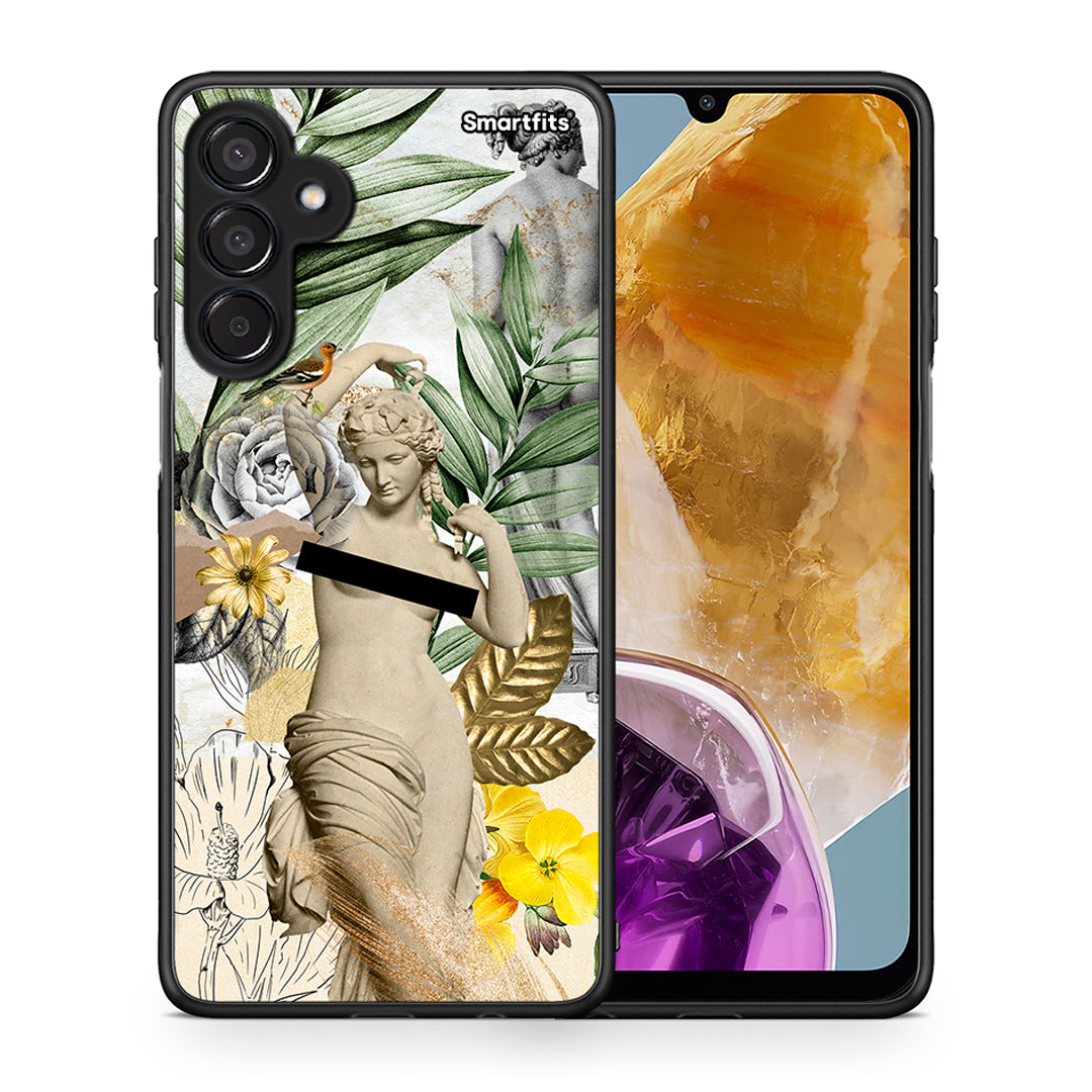 Θήκη Samsung Galaxy M15 Woman Statue από τη Smartfits με σχέδιο στο πίσω μέρος και μαύρο περίβλημα | Samsung Galaxy M15 Woman Statue case with colorful back and black bezels