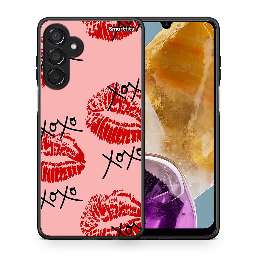 Θήκη Samsung Galaxy M15 XOXO Lips από τη Smartfits με σχέδιο στο πίσω μέρος και μαύρο περίβλημα | Samsung Galaxy M15 XOXO Lips case with colorful back and black bezels