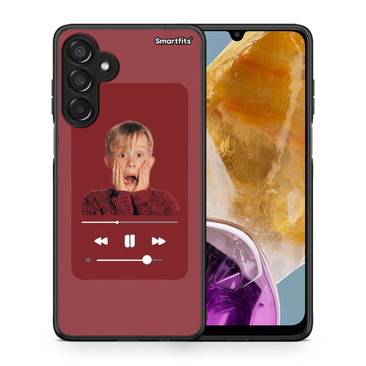 Θήκη Samsung Galaxy M15 Xmas Alone Music από τη Smartfits με σχέδιο στο πίσω μέρος και μαύρο περίβλημα | Samsung Galaxy M15 Xmas Alone Music case with colorful back and black bezels