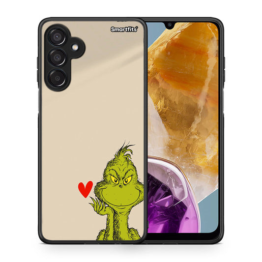 Θήκη Samsung Galaxy M15 Xmas Grinch από τη Smartfits με σχέδιο στο πίσω μέρος και μαύρο περίβλημα | Samsung Galaxy M15 Xmas Grinch case with colorful back and black bezels
