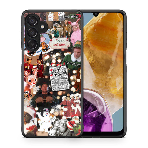 Θήκη Samsung Galaxy M15 Xmas Movies από τη Smartfits με σχέδιο στο πίσω μέρος και μαύρο περίβλημα | Samsung Galaxy M15 Xmas Movies case with colorful back and black bezels