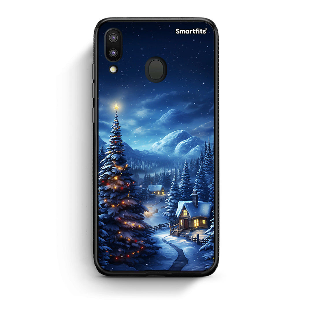 Samsung M20 Christmas Scenery θήκη από τη Smartfits με σχέδιο στο πίσω μέρος και μαύρο περίβλημα | Smartphone case with colorful back and black bezels by Smartfits