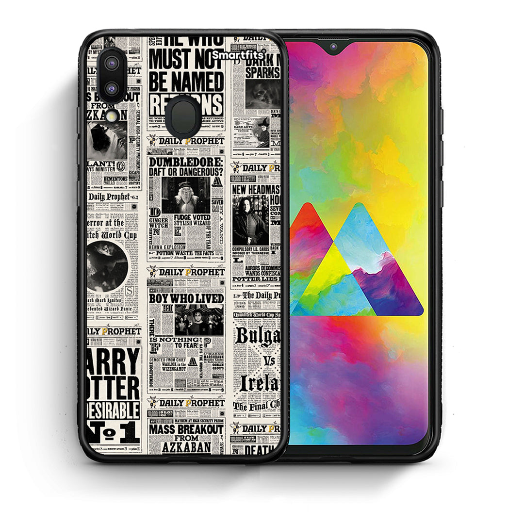 Θήκη Samsung M20 Harry Paper από τη Smartfits με σχέδιο στο πίσω μέρος και μαύρο περίβλημα | Samsung M20 Harry Paper case with colorful back and black bezels