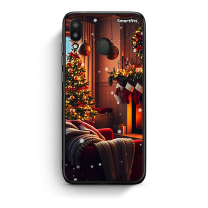 Samsung M20 Home For Christmas θήκη από τη Smartfits με σχέδιο στο πίσω μέρος και μαύρο περίβλημα | Smartphone case with colorful back and black bezels by Smartfits