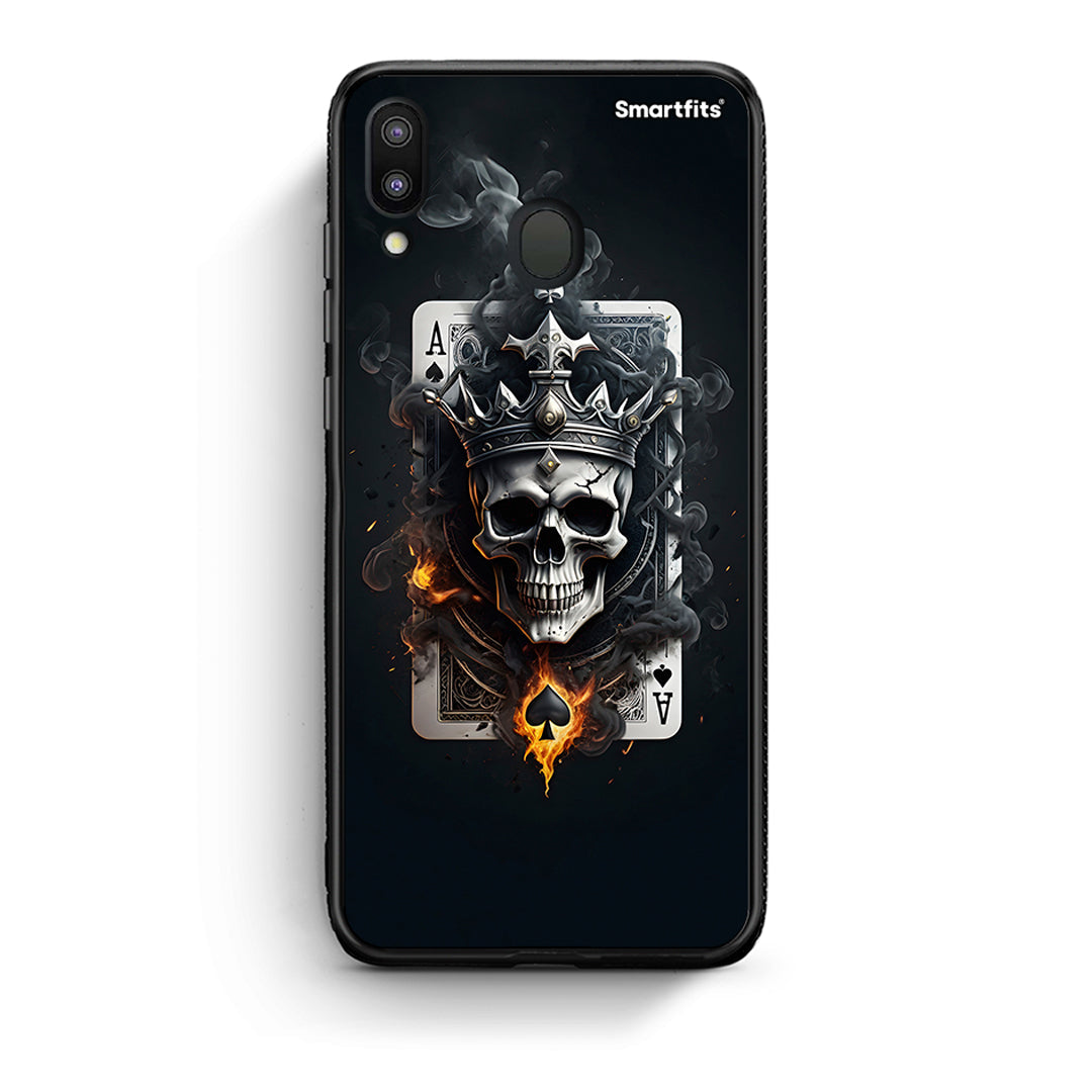 Samsung M20 Skull King Ace θήκη από τη Smartfits με σχέδιο στο πίσω μέρος και μαύρο περίβλημα | Smartphone case with colorful back and black bezels by Smartfits