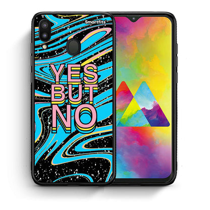 Θήκη Samsung M20 Yes But No από τη Smartfits με σχέδιο στο πίσω μέρος και μαύρο περίβλημα | Samsung M20 Yes But No case with colorful back and black bezels