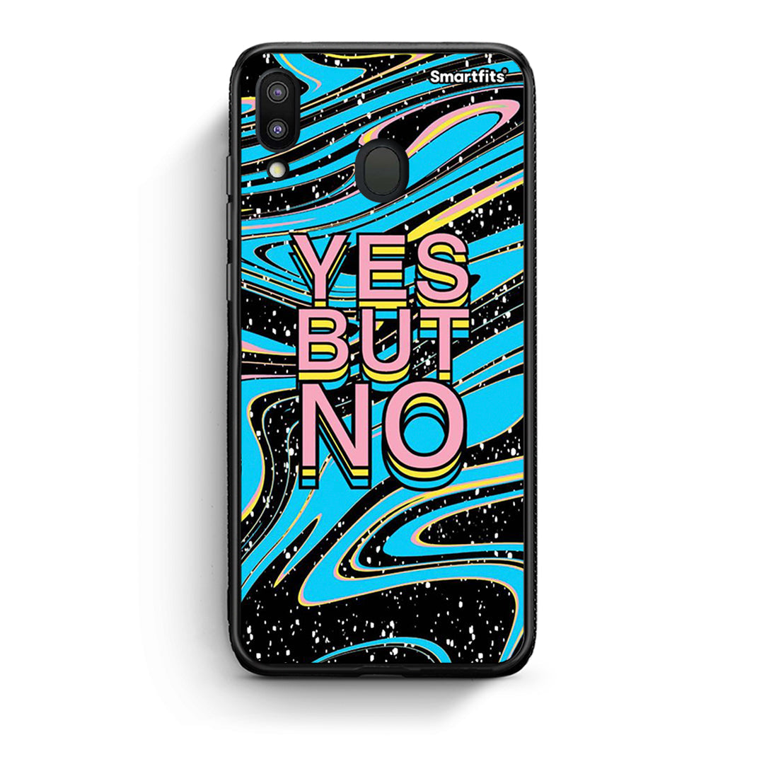 Samsung M20 Yes But No θήκη από τη Smartfits με σχέδιο στο πίσω μέρος και μαύρο περίβλημα | Smartphone case with colorful back and black bezels by Smartfits