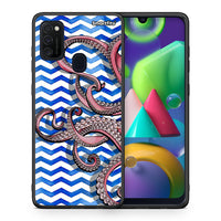 Thumbnail for Θήκη Samsung M21/M31 Chevron Devilfish από τη Smartfits με σχέδιο στο πίσω μέρος και μαύρο περίβλημα | Samsung M21/M31 Chevron Devilfish case with colorful back and black bezels