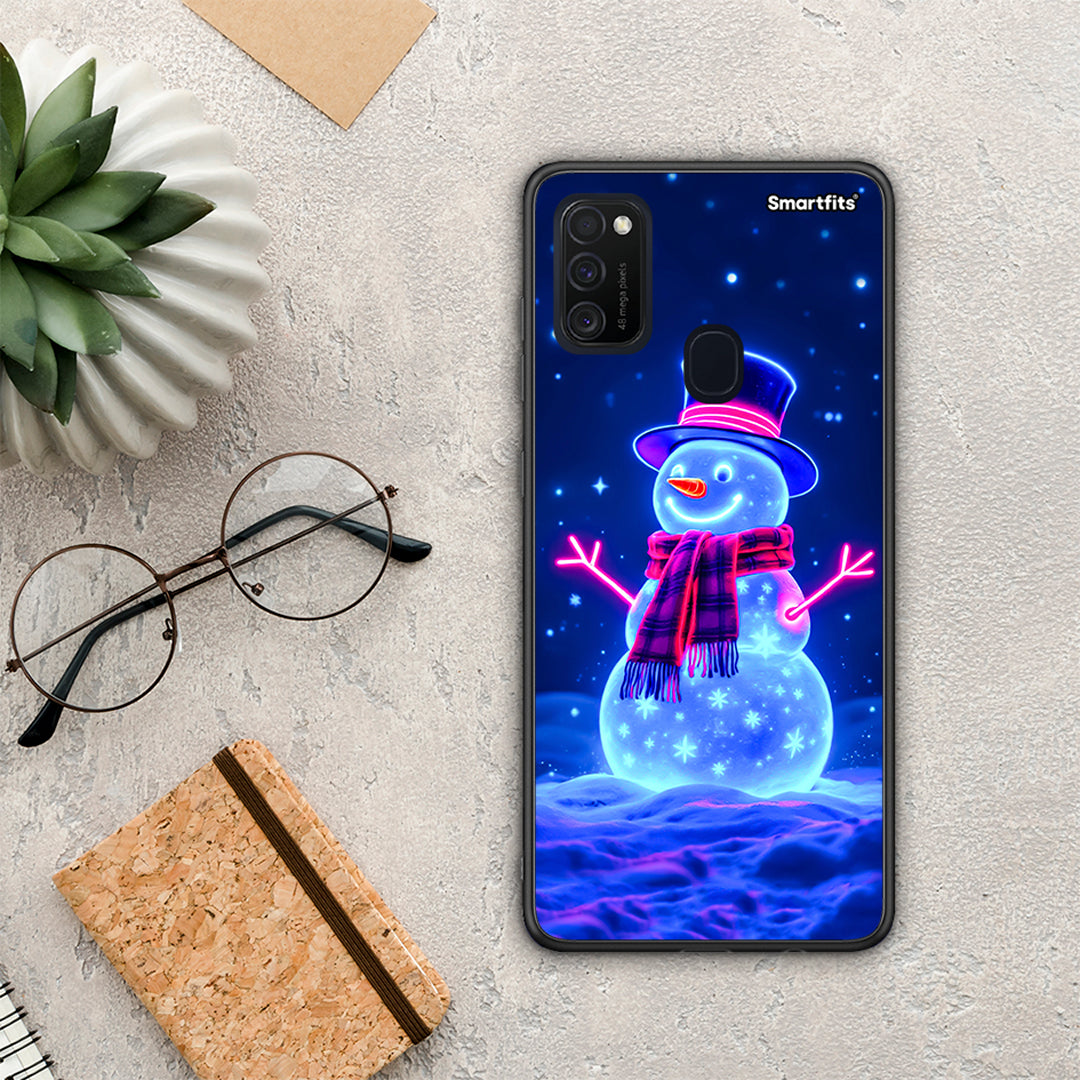 Christmas Neon Snowman - Samsung Galaxy M21 / M30s θήκη