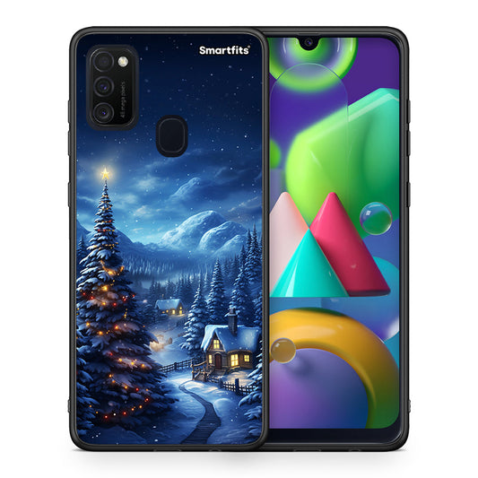 Θήκη Samsung M21/M31 Christmas Scenery από τη Smartfits με σχέδιο στο πίσω μέρος και μαύρο περίβλημα | Samsung M21/M31 Christmas Scenery case with colorful back and black bezels