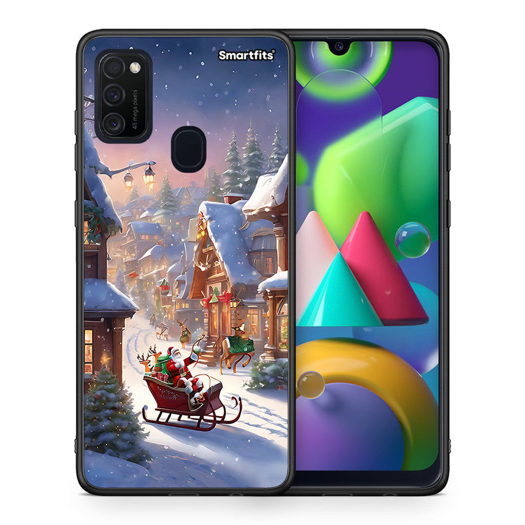 Θήκη Samsung M21/M31 Christmas Snow από τη Smartfits με σχέδιο στο πίσω μέρος και μαύρο περίβλημα | Samsung M21/M31 Christmas Snow case with colorful back and black bezels