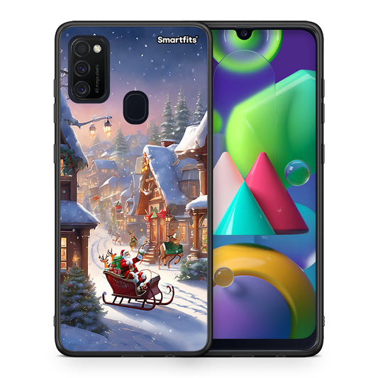 Θήκη Samsung M21/M31 Christmas Snow από τη Smartfits με σχέδιο στο πίσω μέρος και μαύρο περίβλημα | Samsung M21/M31 Christmas Snow case with colorful back and black bezels