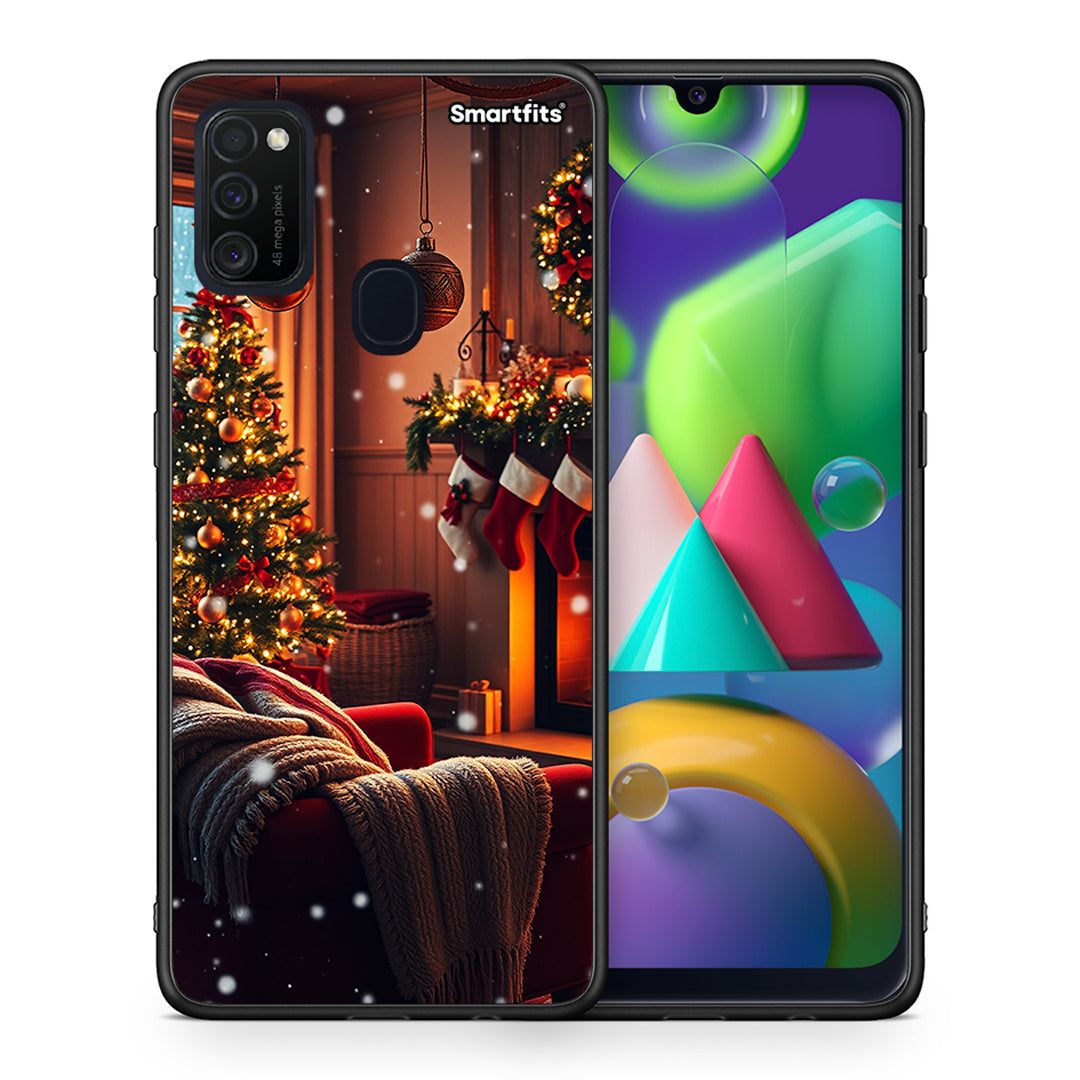 Θήκη Samsung M21/M31 Home For Christmas από τη Smartfits με σχέδιο στο πίσω μέρος και μαύρο περίβλημα | Samsung M21/M31 Home For Christmas case with colorful back and black bezels