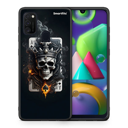 Θήκη Samsung M21/M31 Skull King Ace από τη Smartfits με σχέδιο στο πίσω μέρος και μαύρο περίβλημα | Samsung M21/M31 Skull King Ace case with colorful back and black bezels