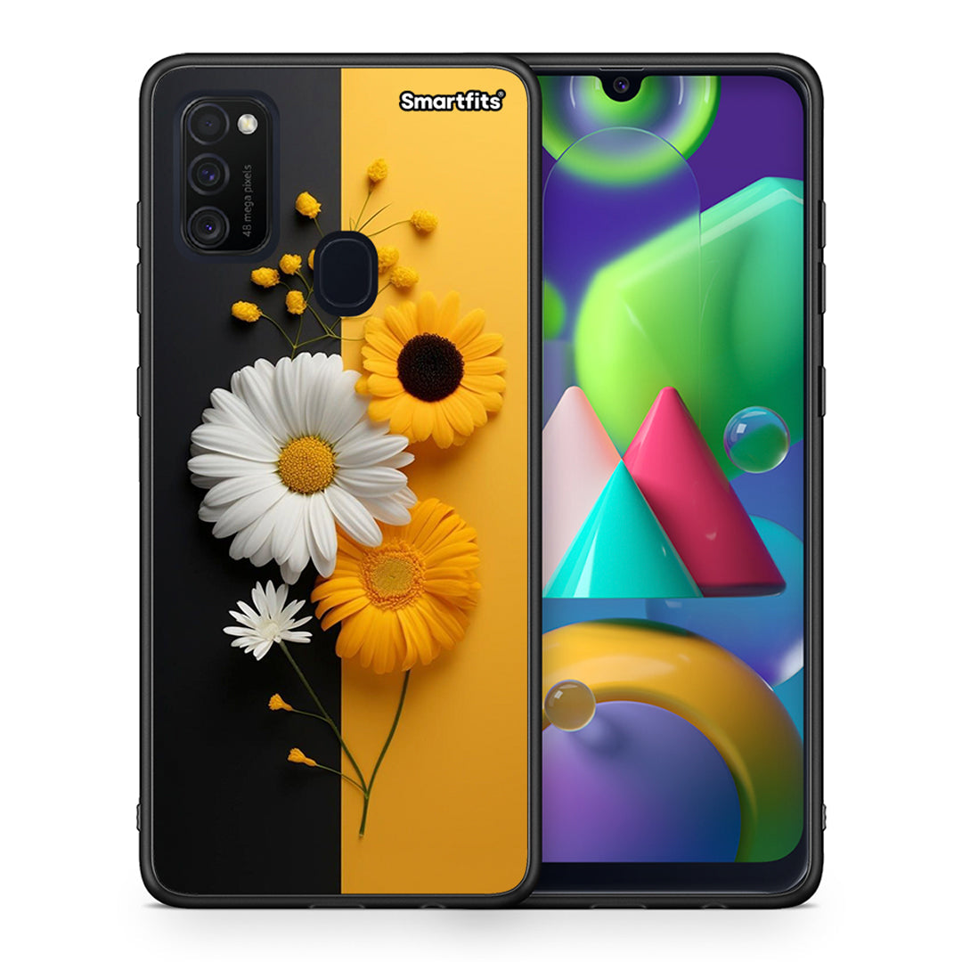 Θήκη Samsung M21/M31 Yellow Daisies από τη Smartfits με σχέδιο στο πίσω μέρος και μαύρο περίβλημα | Samsung M21/M31 Yellow Daisies case with colorful back and black bezels