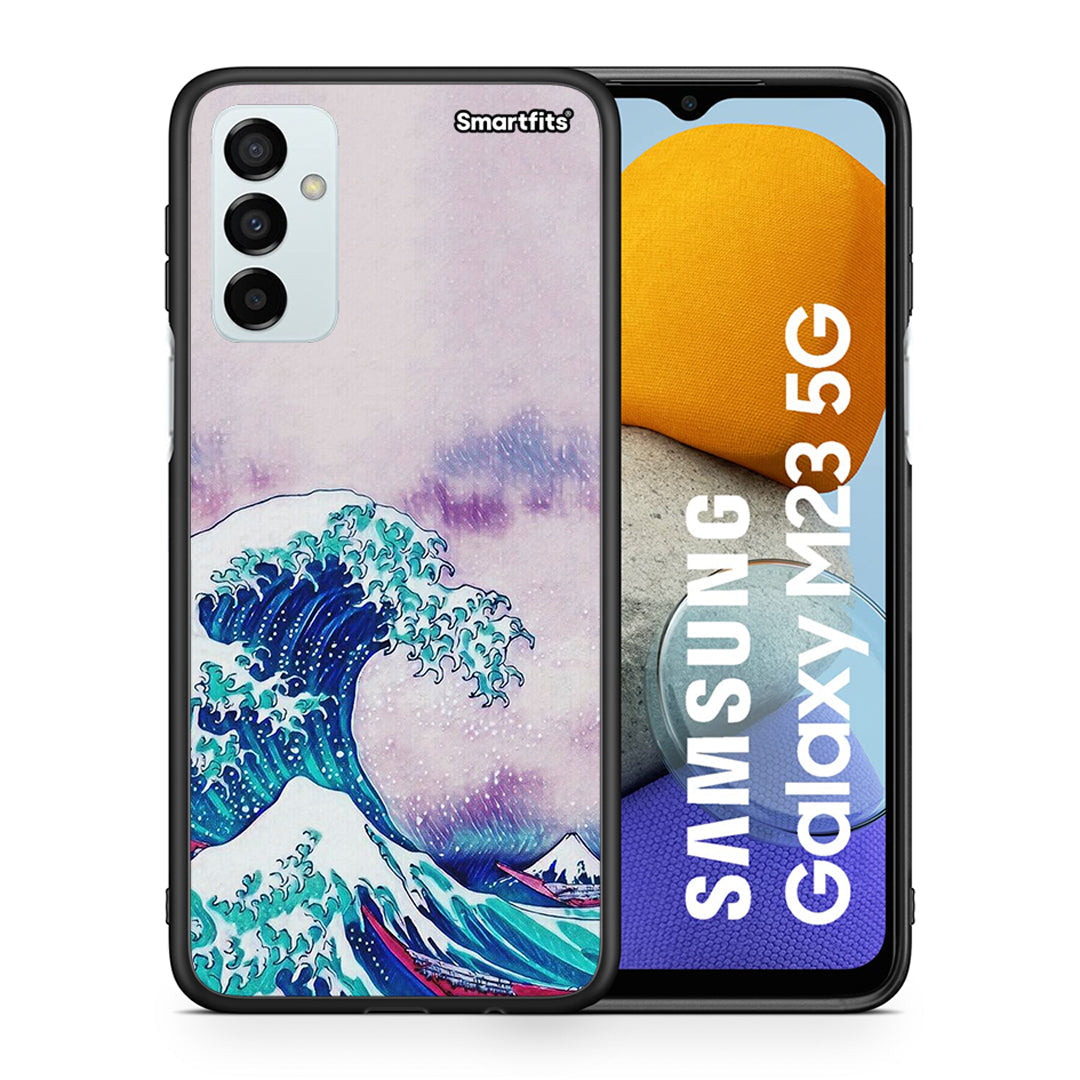Θήκη Samsung M23 Blue Waves από τη Smartfits με σχέδιο στο πίσω μέρος και μαύρο περίβλημα | Samsung M23 Blue Waves case with colorful back and black bezels