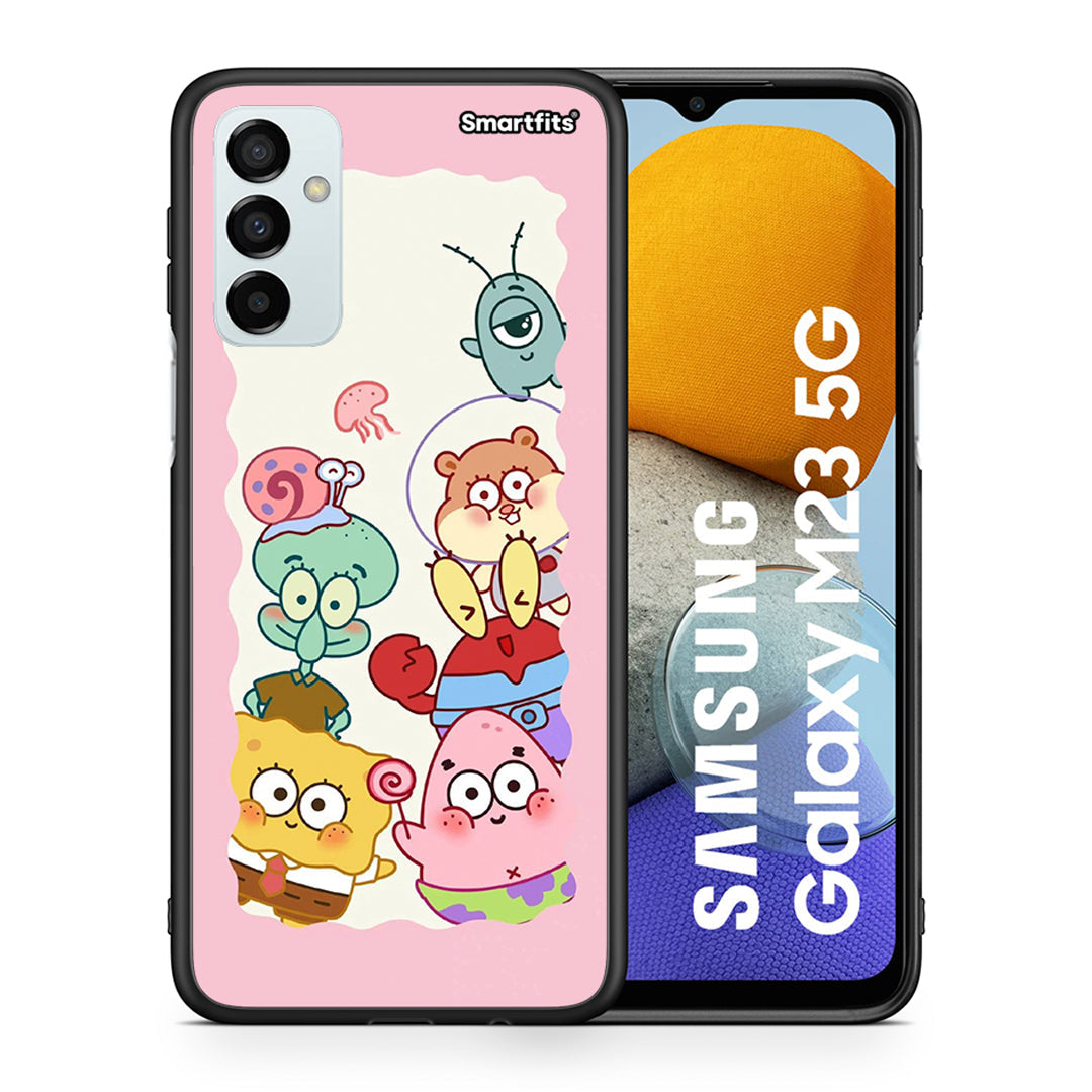 Θήκη Samsung M23 Cute Companion από τη Smartfits με σχέδιο στο πίσω μέρος και μαύρο περίβλημα | Samsung M23 Cute Companion case with colorful back and black bezels