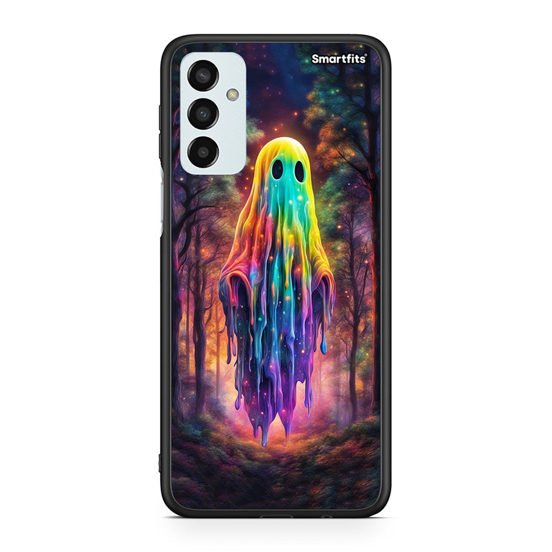 Samsung M23 Halloween Ghost θήκη από τη Smartfits με σχέδιο στο πίσω μέρος και μαύρο περίβλημα | Smartphone case with colorful back and black bezels by Smartfits
