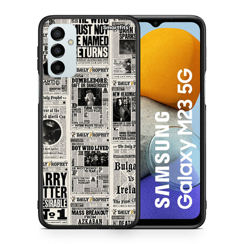 Θήκη Samsung M23 Harry Paper από τη Smartfits με σχέδιο στο πίσω μέρος και μαύρο περίβλημα | Samsung M23 Harry Paper case with colorful back and black bezels