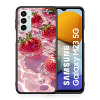 Thumbnail for Θήκη Samsung M23 Juicy Strawberries από τη Smartfits με σχέδιο στο πίσω μέρος και μαύρο περίβλημα | Samsung M23 Juicy Strawberries case with colorful back and black bezels