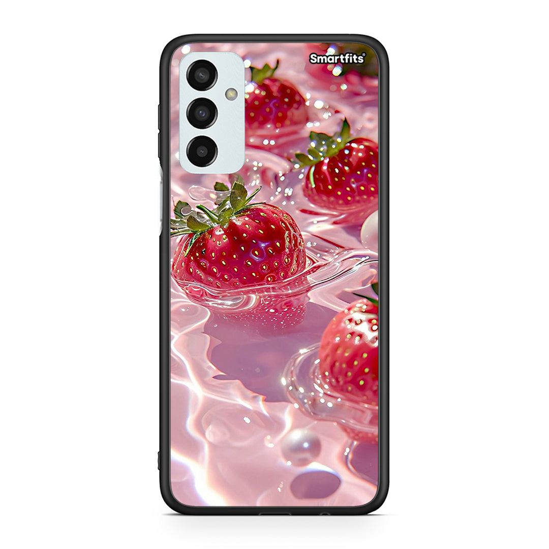 Samsung M23 Juicy Strawberries θήκη από τη Smartfits με σχέδιο στο πίσω μέρος και μαύρο περίβλημα | Smartphone case with colorful back and black bezels by Smartfits