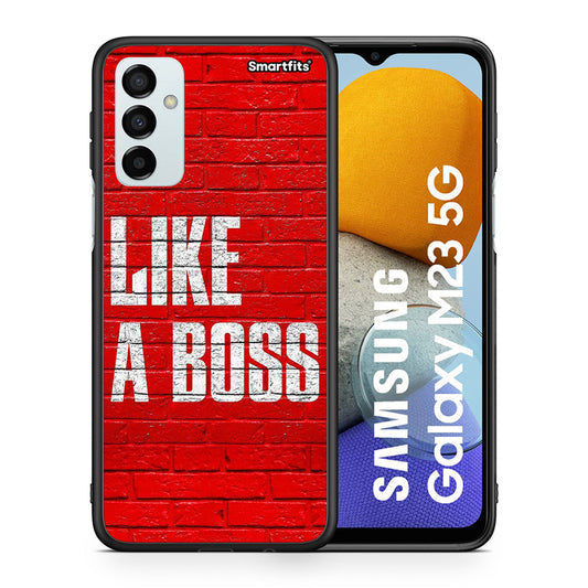 Θήκη Samsung M23 Like A Boss από τη Smartfits με σχέδιο στο πίσω μέρος και μαύρο περίβλημα | Samsung M23 Like A Boss case with colorful back and black bezels