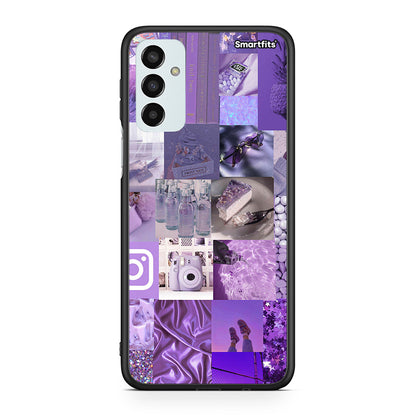Samsung M23 Purple Aesthetic Collage θήκη από τη Smartfits με σχέδιο στο πίσω μέρος και μαύρο περίβλημα | Smartphone case with colorful back and black bezels by Smartfits
