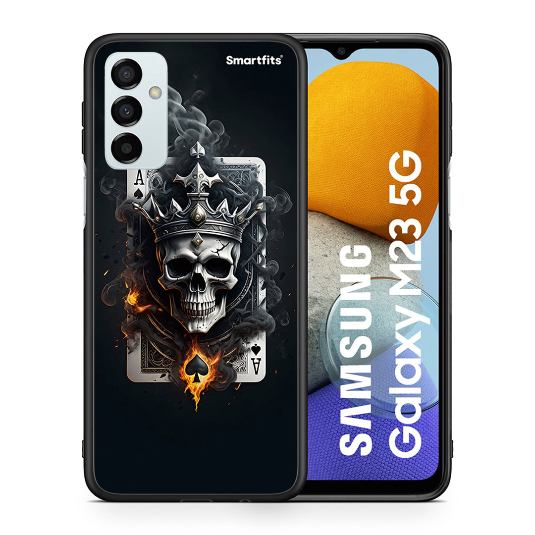 Θήκη Samsung M23 Skull King Ace από τη Smartfits με σχέδιο στο πίσω μέρος και μαύρο περίβλημα | Samsung M23 Skull King Ace case with colorful back and black bezels