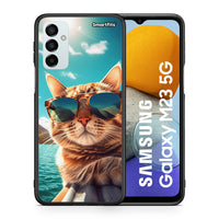 Thumbnail for Θήκη Samsung M23 Summer Cat από τη Smartfits με σχέδιο στο πίσω μέρος και μαύρο περίβλημα | Samsung M23 Summer Cat case with colorful back and black bezels