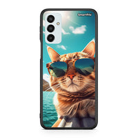 Thumbnail for Samsung M23 Summer Cat θήκη από τη Smartfits με σχέδιο στο πίσω μέρος και μαύρο περίβλημα | Smartphone case with colorful back and black bezels by Smartfits