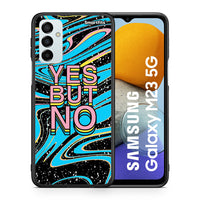 Thumbnail for Θήκη Samsung M23 Yes But No από τη Smartfits με σχέδιο στο πίσω μέρος και μαύρο περίβλημα | Samsung M23 Yes But No case with colorful back and black bezels