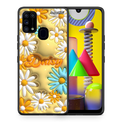 Θήκη Samsung M31 Bubble Daisies από τη Smartfits με σχέδιο στο πίσω μέρος και μαύρο περίβλημα | Samsung M31 Bubble Daisies case with colorful back and black bezels