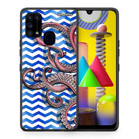 Thumbnail for Θήκη Samsung M31 Chevron Devilfish από τη Smartfits με σχέδιο στο πίσω μέρος και μαύρο περίβλημα | Samsung M31 Chevron Devilfish case with colorful back and black bezels