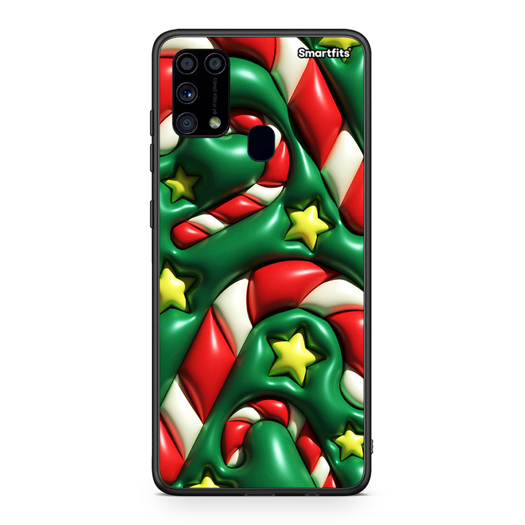 Samsung M31 Christmas Bubbles θήκη από τη Smartfits με σχέδιο στο πίσω μέρος και μαύρο περίβλημα | Smartphone case with colorful back and black bezels by Smartfits