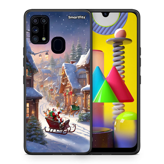 Θήκη Samsung M31 Christmas Snow από τη Smartfits με σχέδιο στο πίσω μέρος και μαύρο περίβλημα | Samsung M31 Christmas Snow case with colorful back and black bezels